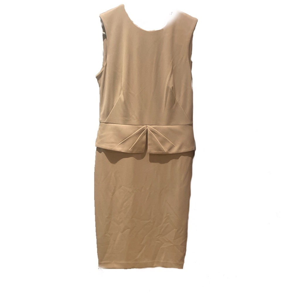 NWT CALVIN KLEIN PROFESSIONAL CREAM ZIP UP DRESS WITH RUFFLES